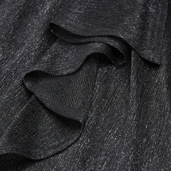 NWT The Kooples Long Black Dress with Wrap Draping in Lurex - Picture 5 of 9